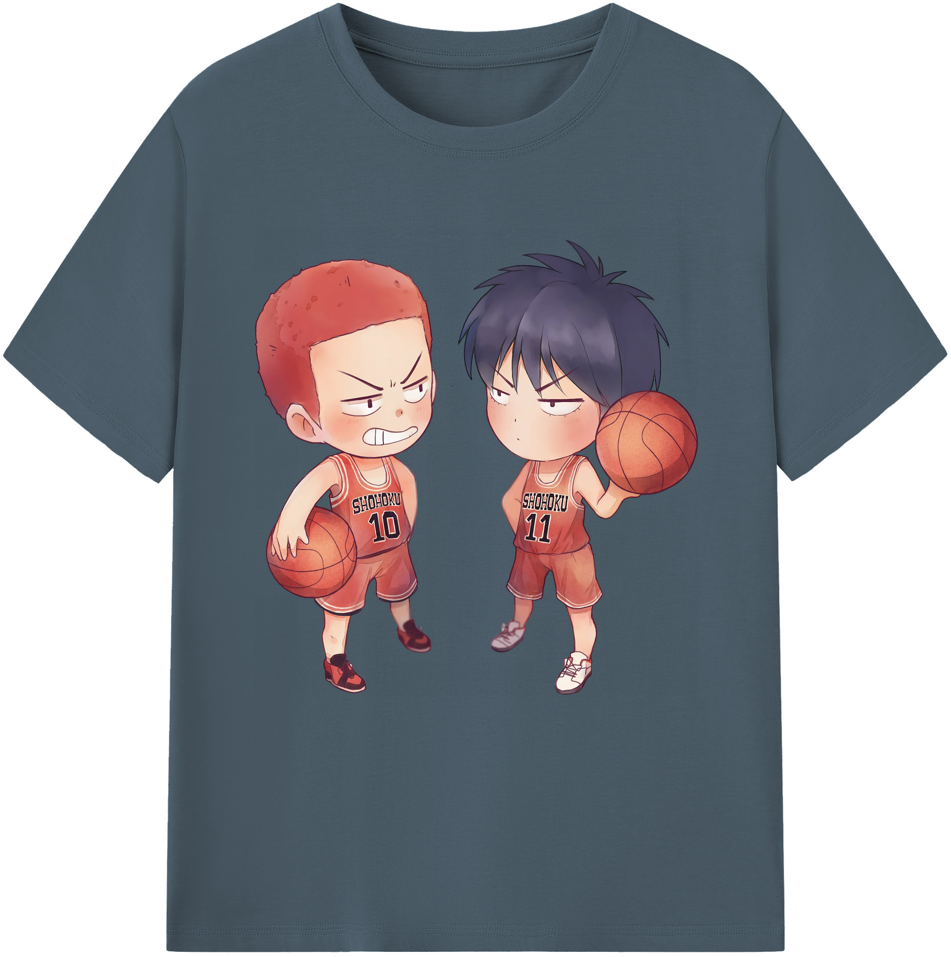 SLAM DUNK／スラムダンク 綿100％半袖Tシャツ（フロントプリント）